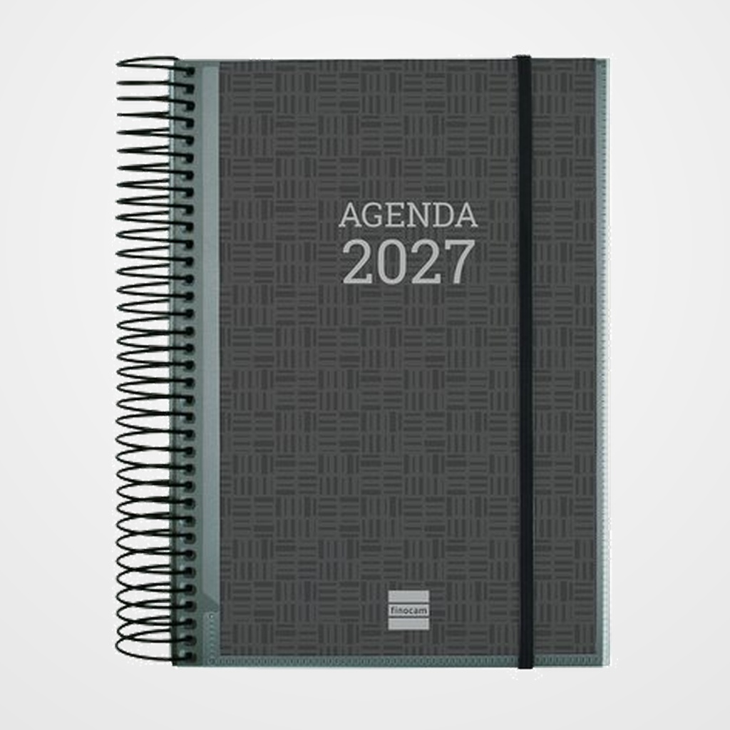 AGENDA ANUAL (2027) CATALAN FINOCAM ESPIRAL PERSONALITZABLE ESPIRAL tapa PP con GOMA E10 155x212 D/P