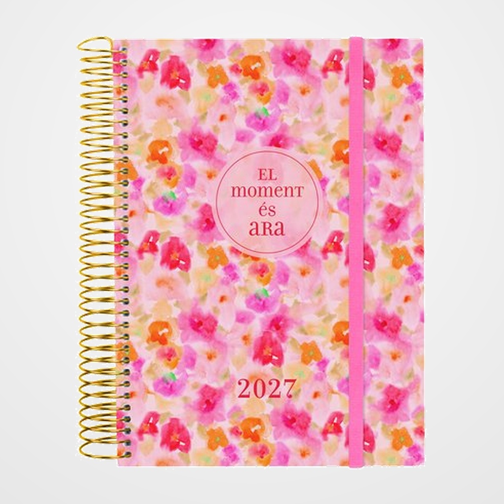 AGENDA ANUAL (2027) CATALAN FINOCAM ESPIRAL TRENDY  DESIGN COLLECTION ESPIRAL tapa PP con GOMA E10 155x212 D/P ARA