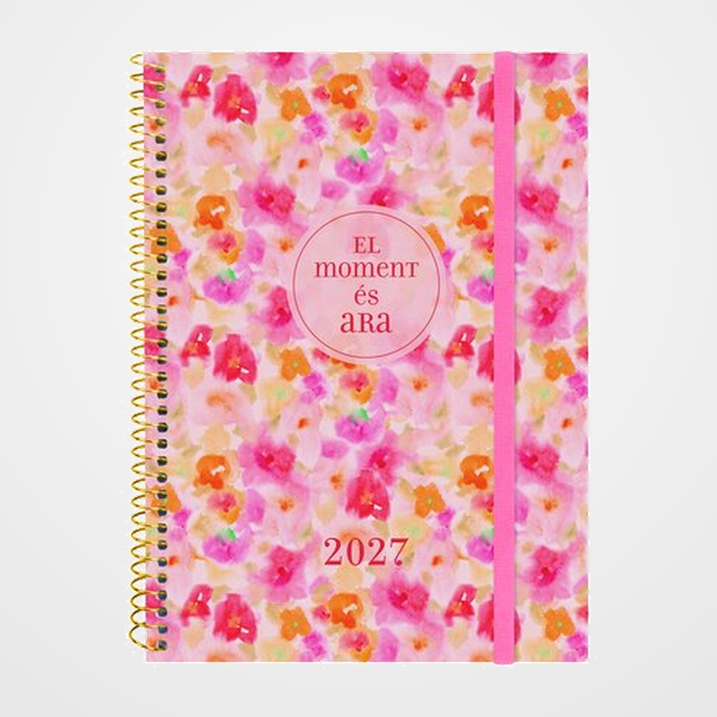 AGENDA ANUAL (2027) CATALAN FINOCAM ESPIRAL TRENDY  DESIGN COLLECTION ESPIRAL tapa PP con GOMA E10 155x212 S/V APAIS. ARA