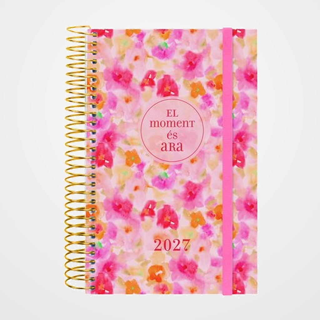 AGENDA ANUAL (2027) CATALAN FINOCAM ESPIRAL TRENDY  DESIGN COLLECTION ESPIRAL tapa PP con GOMA E5 117x181 D/P ARA