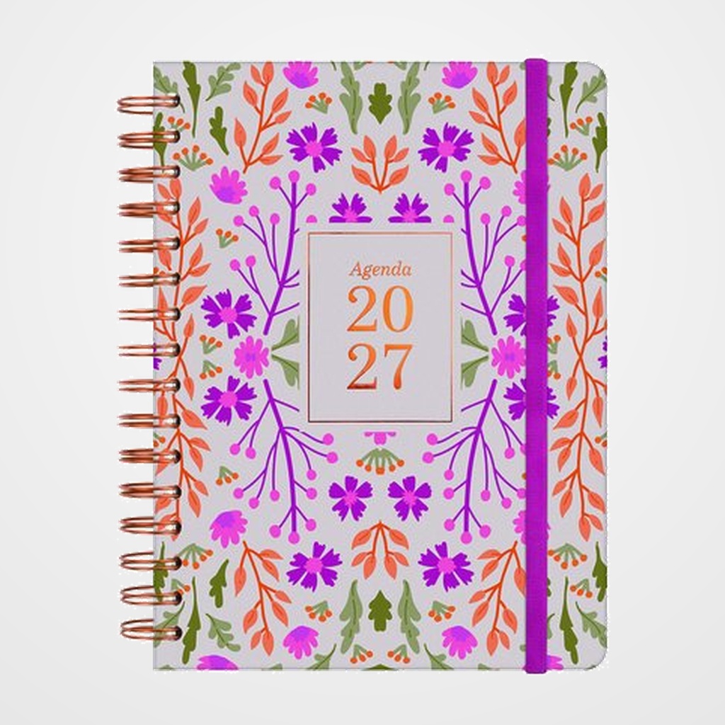 AGENDA ANUAL (2027) CATALAN FINOCAM ESPIRAL TRENDY YOU WIRE-O tapa EXTRA con GOMA E10 155x212 D/P APAIS. FULLES