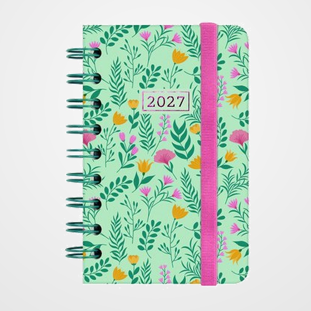 AGENDA ANUAL (2027) CATALAN FINOCAM ESPIRAL TRENDY YOU WIRE-O tapa EXTRA con GOMA E3 79x127 S/V APAIS. BLAT