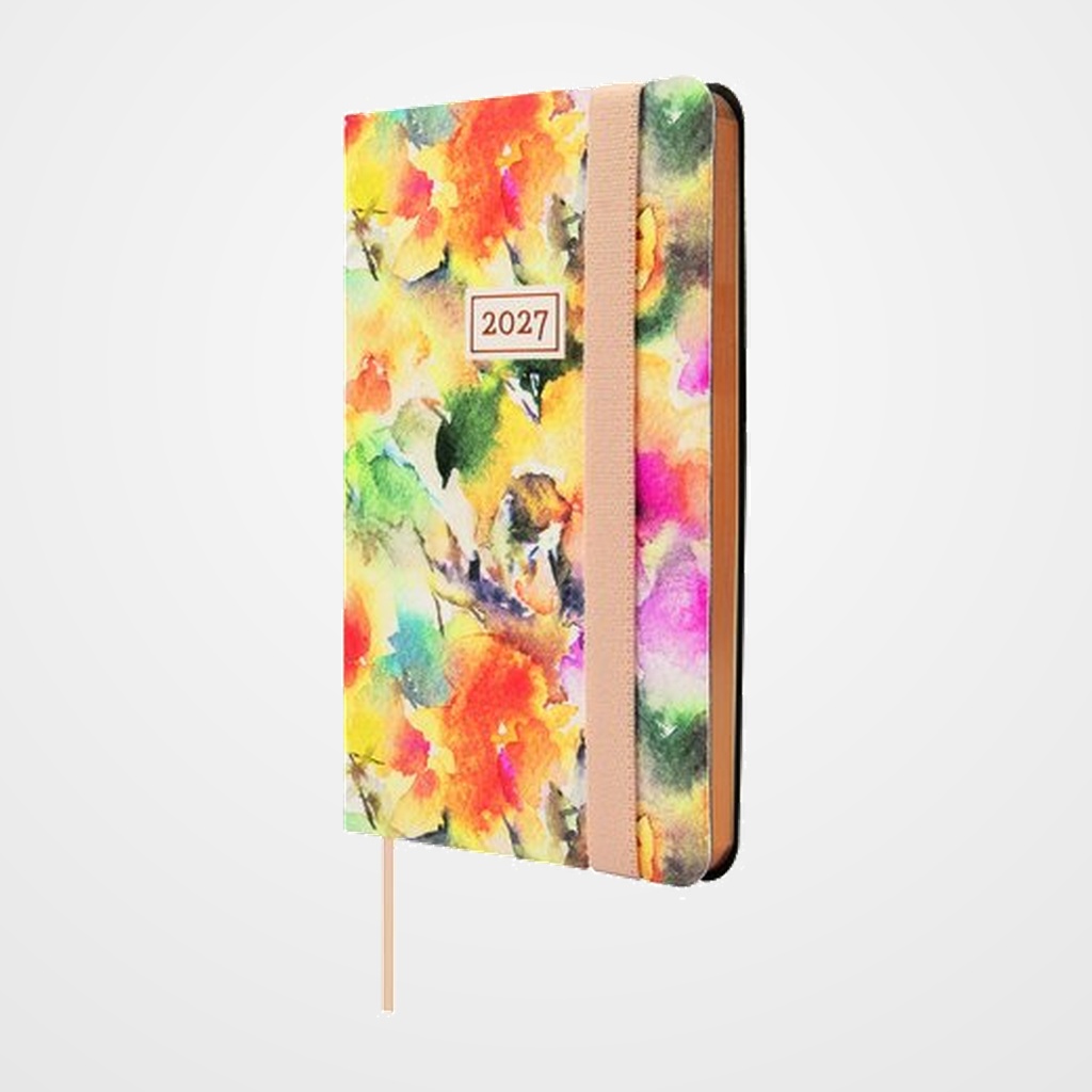 AGENDA ANUAL (2027) CATALAN FINOCAM FLEXI JOY COSIDA tapa FLEXIBLE con GOMA F2 82x127 S/V APAIS. BLOOM