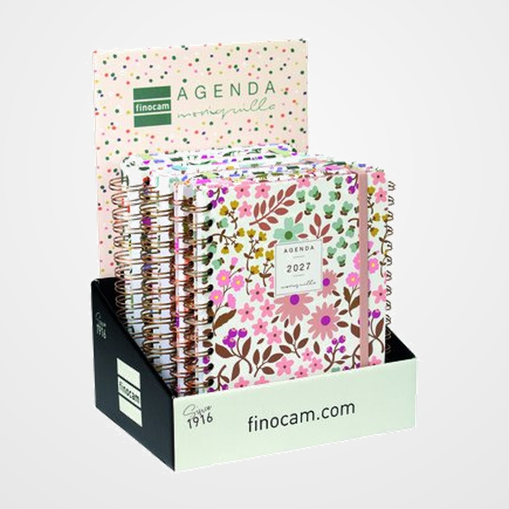 AGENDA ANUAL (2027) CATALAN FINOCAM MONIQUILLA E10 S/V + D/P ASSORTIMENT EXPOSITOR de 8