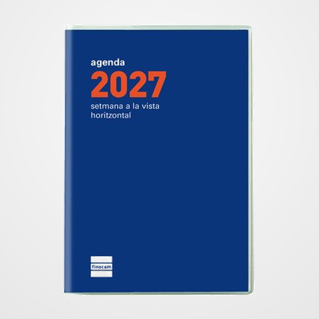AGENDA ANUAL (2027) CATALAN FINOCAM PLANA COCTEL COSIDA tapa PP PL3 82x127 S/V APAIS. BLAU