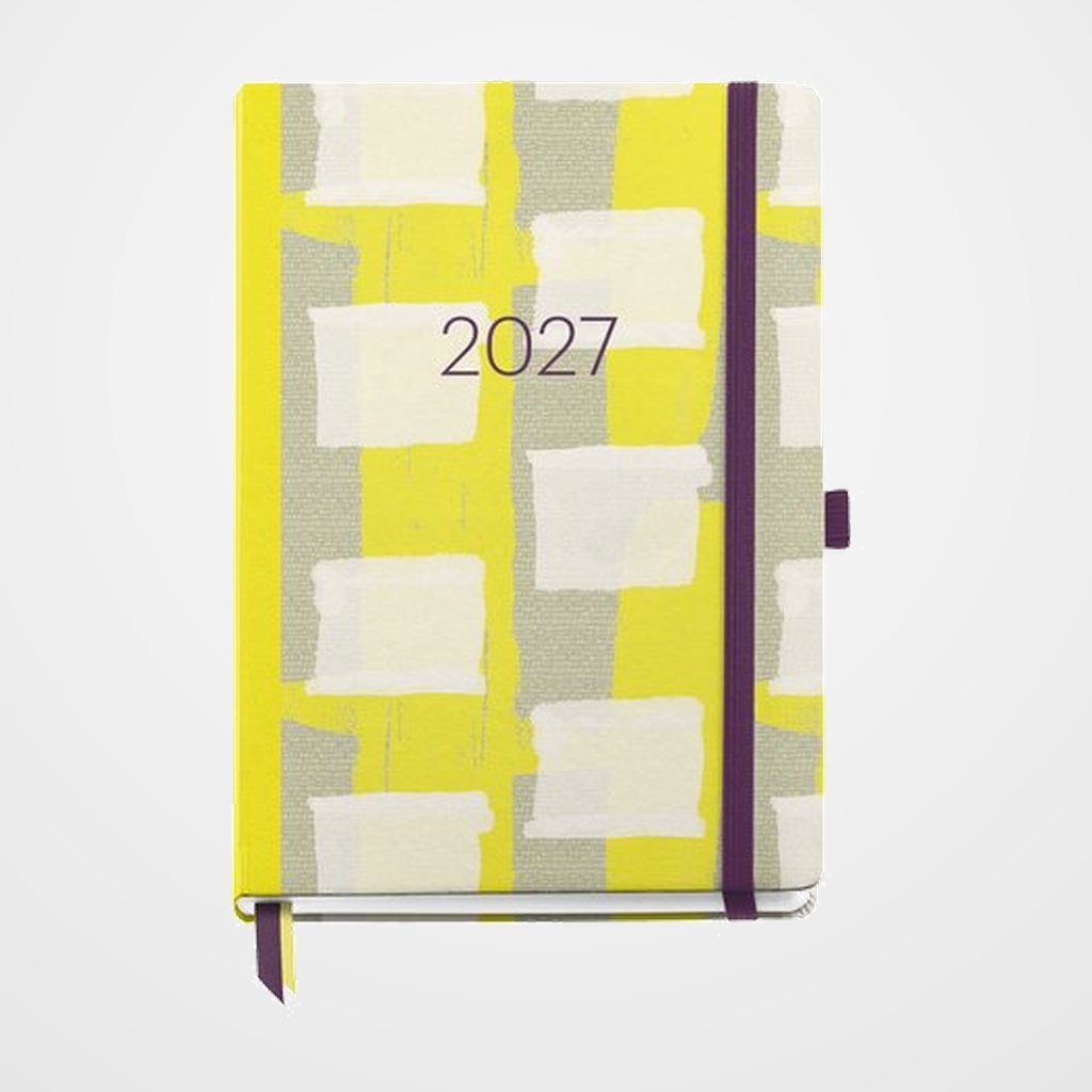 AGENDA ANUAL (2027) CATALAN MIQUELRIUS GRAFICA COSIDA tapa EXTRA con GOMA PLUS 155x213 S/V APAIS. SQUARES