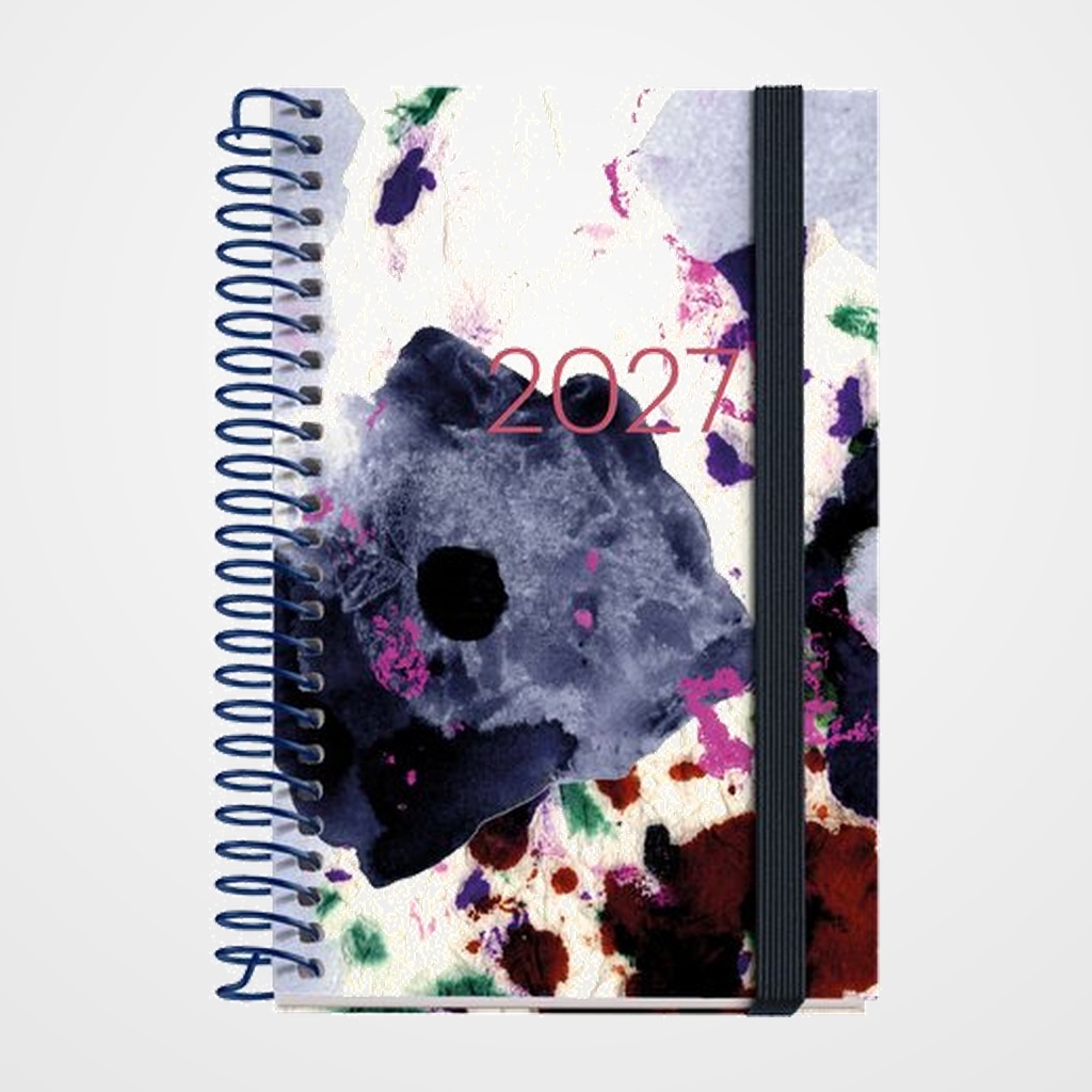 AGENDA ANUAL (2027) CATALAN MIQUELRIUS GRAFICA ESPIRAL tapa EXTRA con GOMA CADDY 80x120 D/P INKY