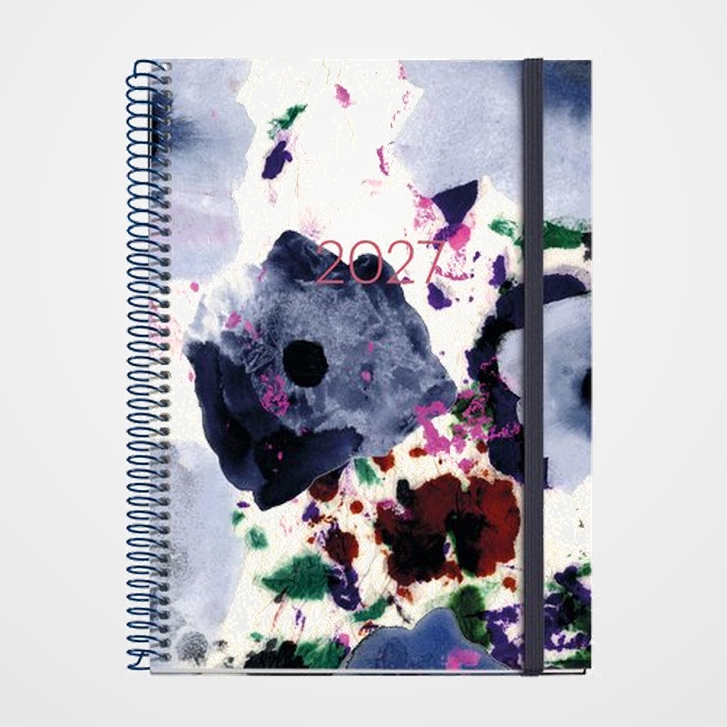 AGENDA ANUAL (2027) CATALAN MIQUELRIUS GRAFICA ESPIRAL tapa EXTRA con GOMA PLUS 155x213 D/P INKY