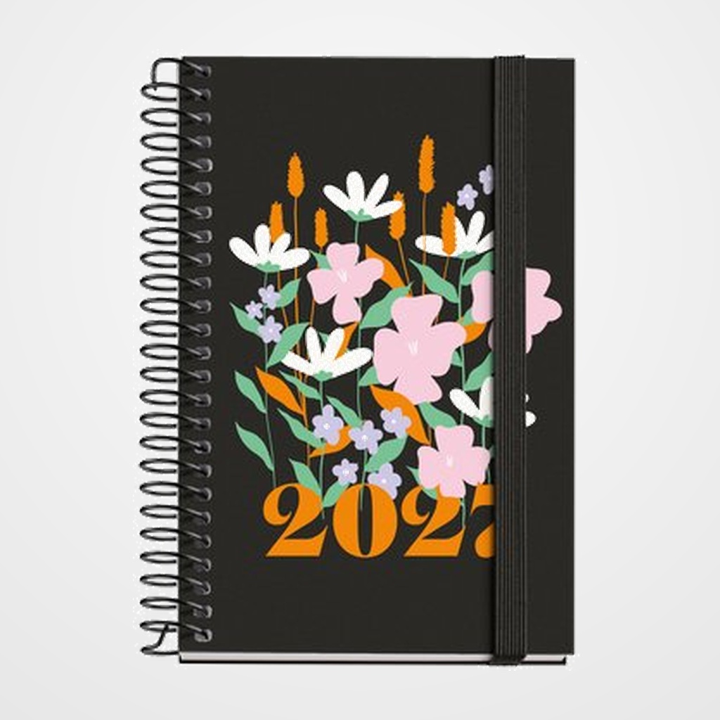 AGENDA ANUAL (2027) CATALAN MIQUELRIUS NATURA ESPIRAL tapa EXTRA con GOMA CADDY 80x120 S/V APAIS. ESPIGAS