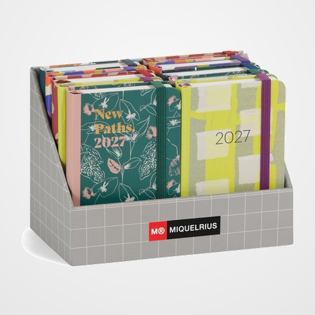 AGENDA ANUAL (2027) CATALAN MIQUELRIUS PASSPORT COSIDA ASSORTIMENT EXPOSITOR DE 14