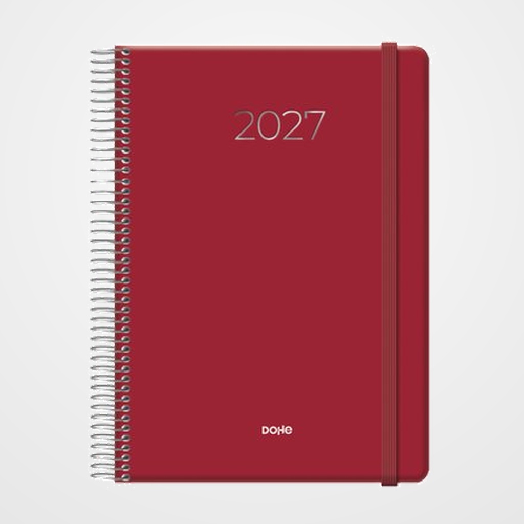AGENDA ANUAL (2027) COLOUR VIBES ESPIRAL tapa EXTRA 150x210 D/P BURDEOS
