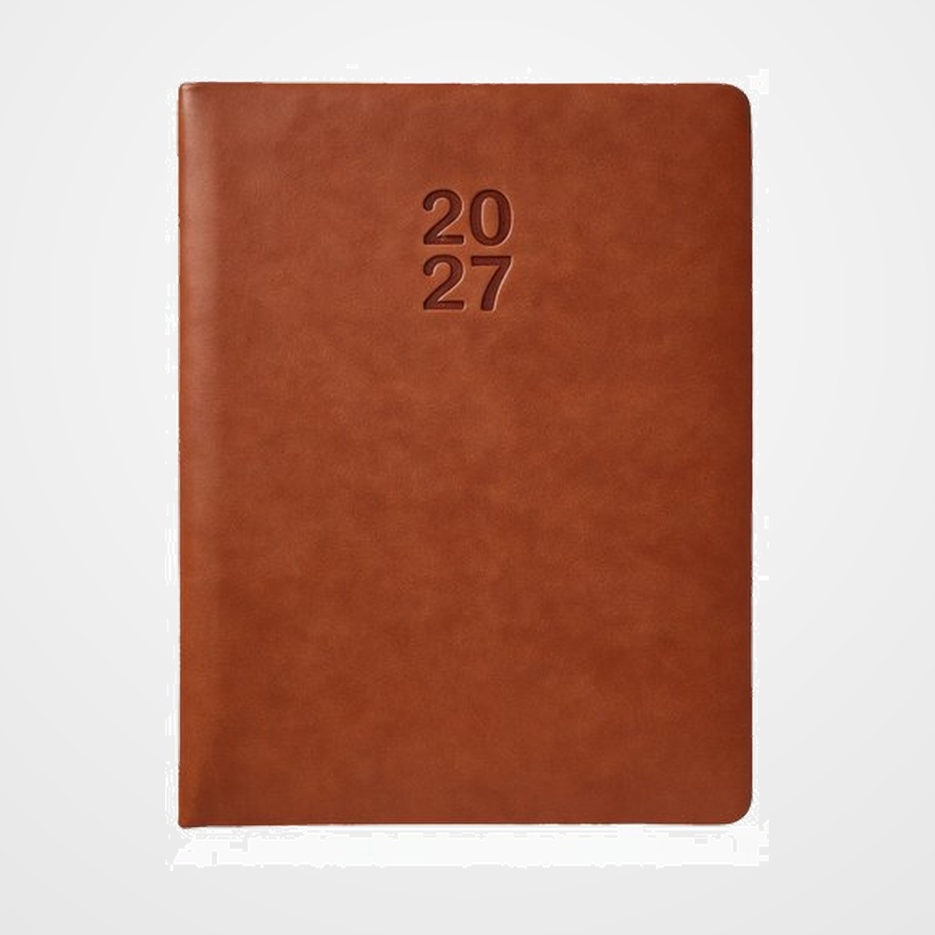 AGENDA ANUAL (2027) DIDEX KALIPO COSIDA tapa ACOLCHADA A5 150x210 21DB D/P MARRON