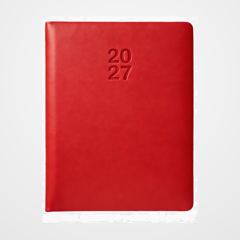 AGENDA ANUAL (2027) DIDEX KALIPO COSIDA tapa ACOLCHADA A5 150x210 21DB D/P ROJO