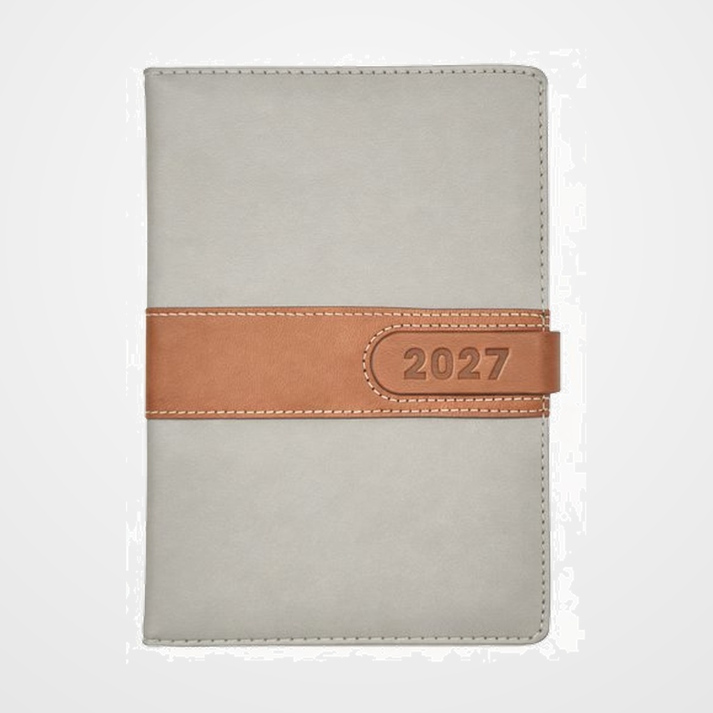 AGENDA ANUAL (2027) DIDEX TOKIO COSIDA tapa ACOLCHADA cierre MAGNETICO A5 150x210 21DT D/P GRIS