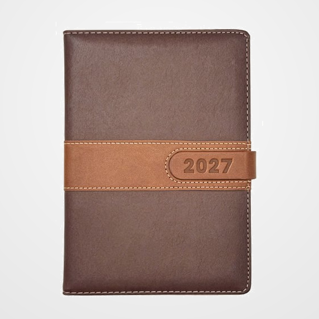 AGENDA ANUAL (2027) DIDEX TOKIO COSIDA tapa ACOLCHADA cierre MAGNETICO A5 150x210 21DT D/P MARRON