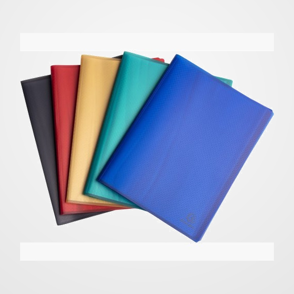 CARPETA FUNDAS (TARIFARIO) EXACOMPTA OPAK PP RECLICLADO A4 PIEL NARANJA 100 F. SURTIDOS (5 col.)