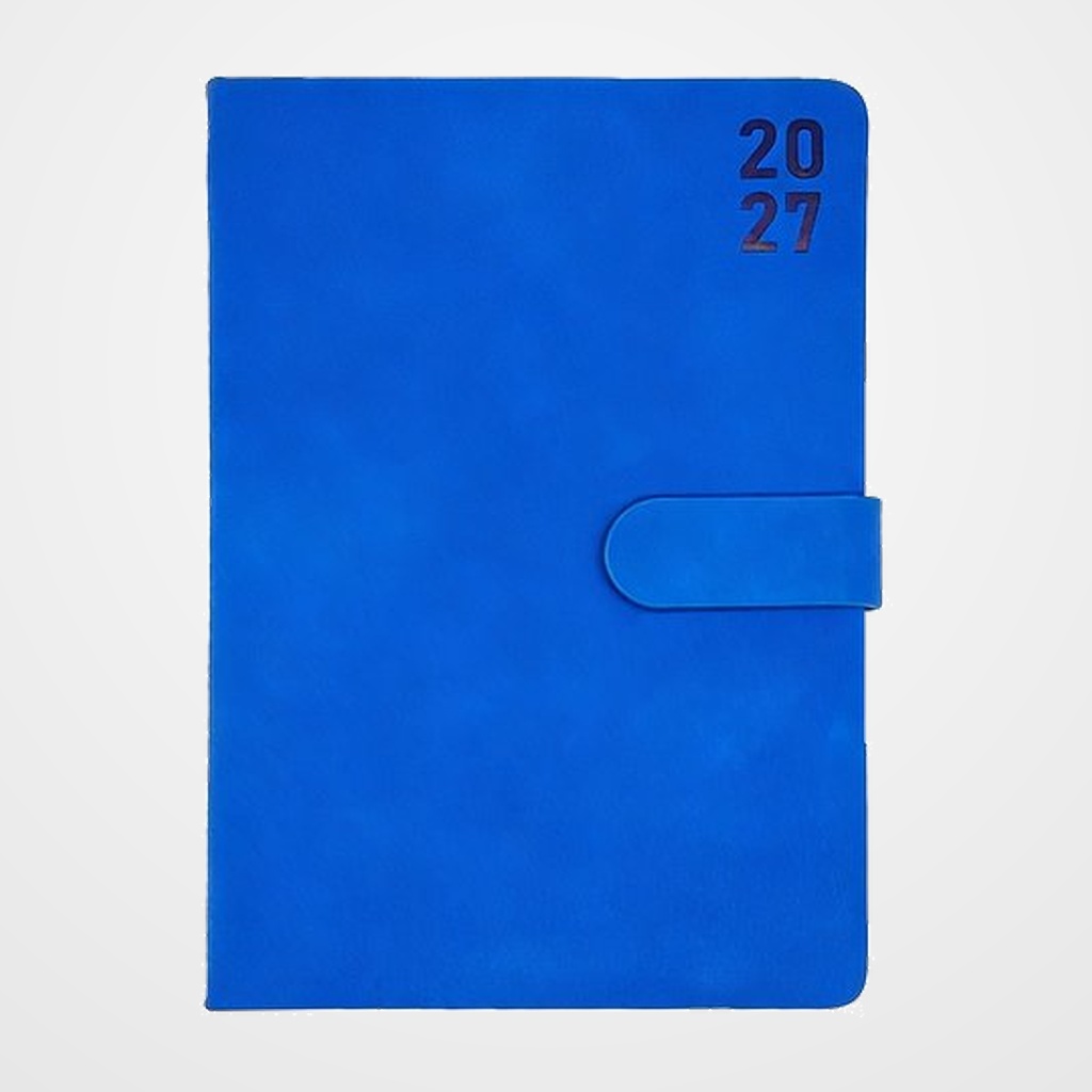 AGENDA ANUAL (2027) DIDEX TREE COSIDA tapa EXTRA con BROCHE A5 150x210 21DZ D/P AZUL