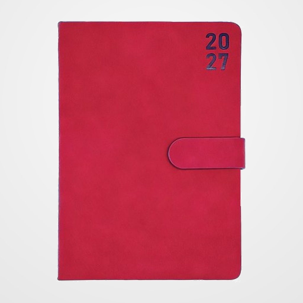 AGENDA ANUAL (2027) DIDEX TREE COSIDA tapa EXTRA con BROCHE A5 150x210 21DZ D/P ROJO