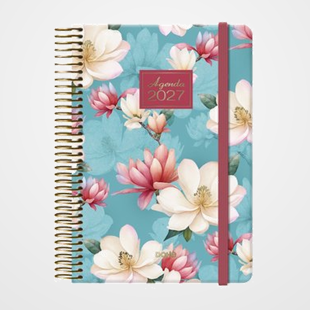 AGENDA ANUAL (2027) DOHE GLOSS ESPIRAL tapa EXTRA con GOMA 125x180 D/P CAMELIA