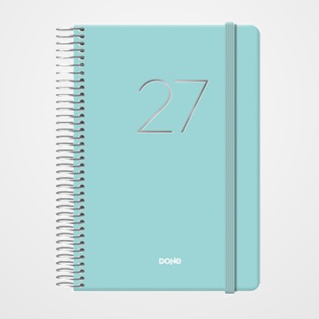 AGENDA ANUAL (2027) DOHE GLOSS ESPIRAL tapa EXTRA con GOMA 125x180 D/P VERDE