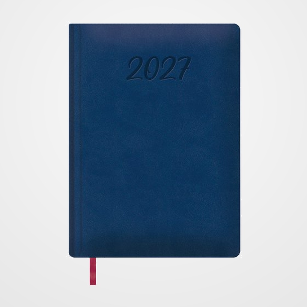 AGENDA ANUAL (2027) DOHE MANAOS COSIDA tapa ACOLCHADA POLIPIEL  170x240 D/P AZUL