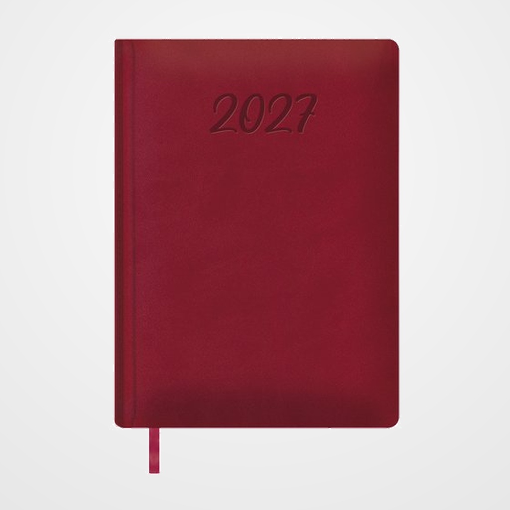 AGENDA ANUAL (2027) DOHE MANAOS COSIDA tapa ACOLCHADA POLIPIEL  170x240 D/P BURDEOS