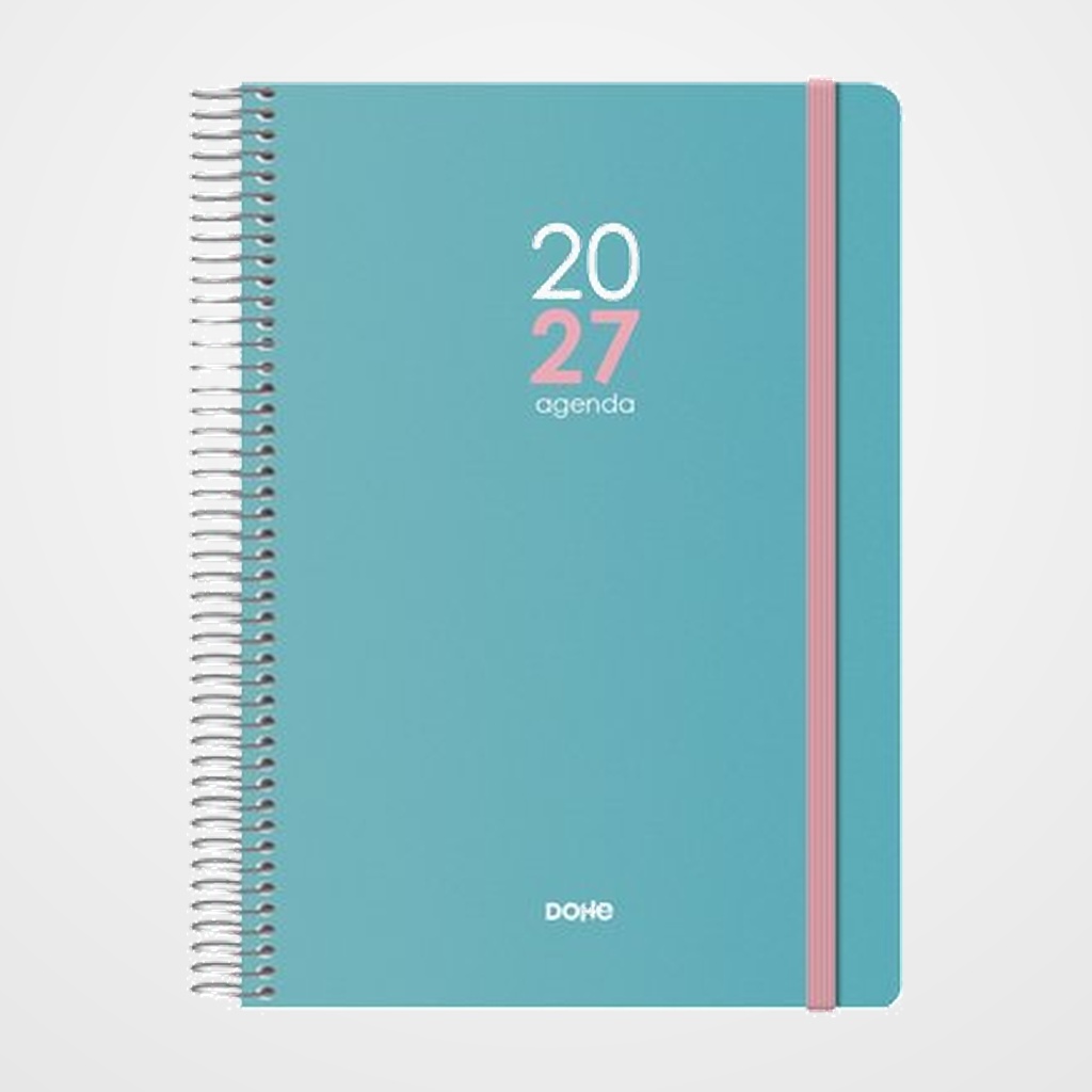 AGENDA ANUAL (2027) DOHE MEMPHIS ESPIRAL tapa PP con GOMA 150x210 D/P VERDE