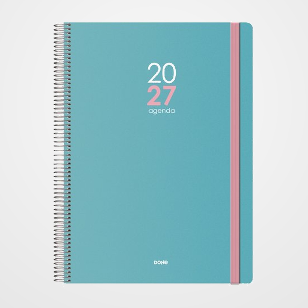 AGENDA ANUAL (2027) DOHE MEMPHIS ESPIRAL tapa PP con GOMA 210x290 D/P VERDE