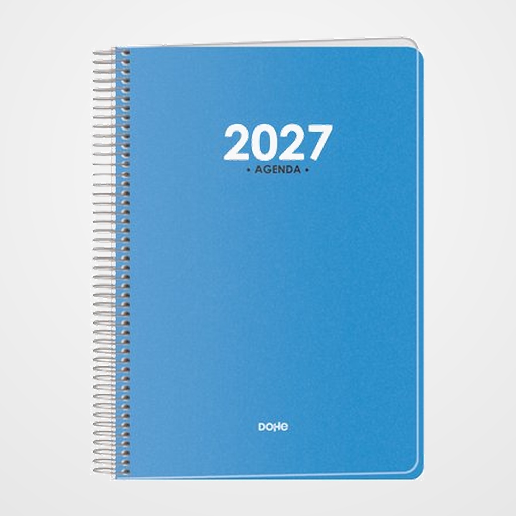 AGENDA ANUAL (2027) DOHE METROPOLI ESPIRAL tapa PP 150x210 D/P AZUL