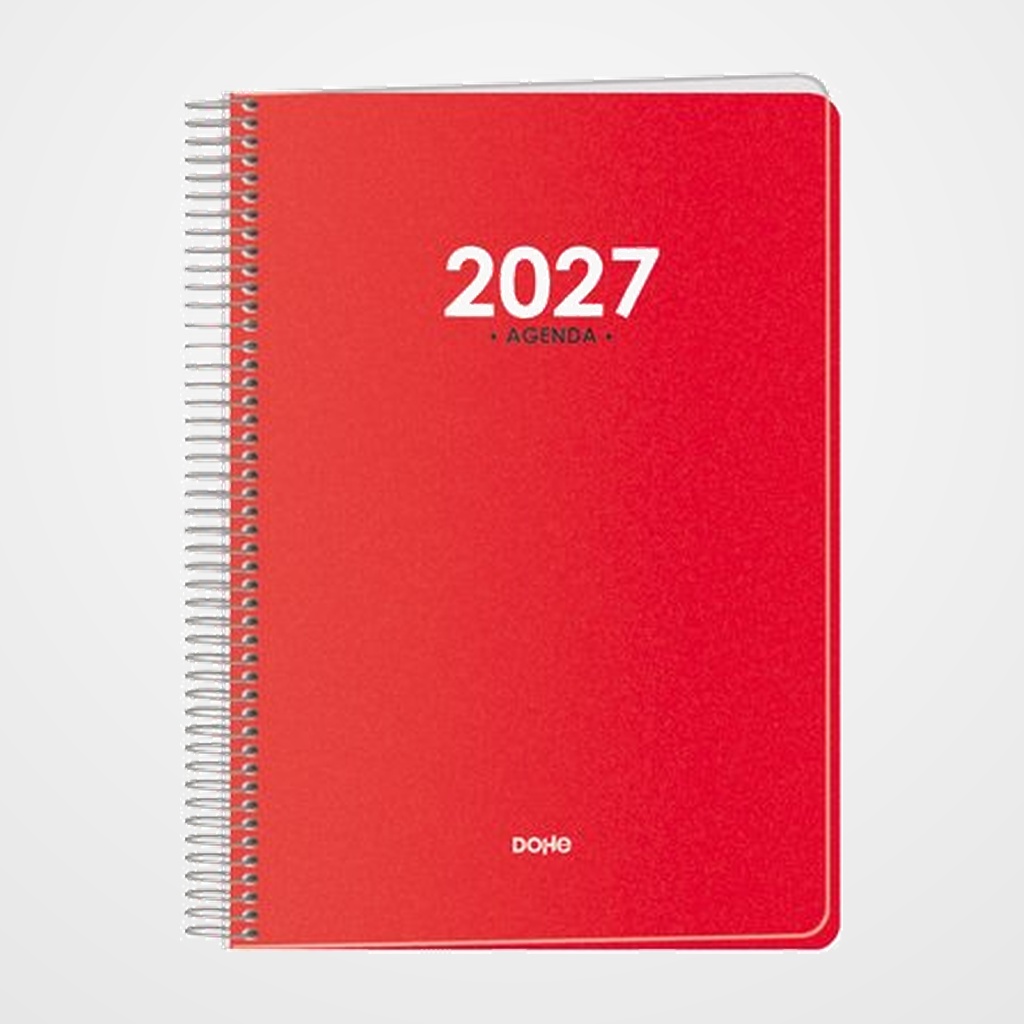 AGENDA ANUAL (2027) DOHE METROPOLI ESPIRAL tapa PP 150x210 D/P ROJO