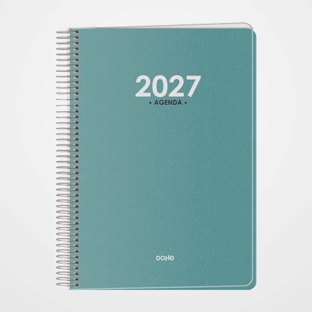 AGENDA ANUAL (2027) DOHE METROPOLI ESPIRAL tapa PP 150x210 D/P VERDE
