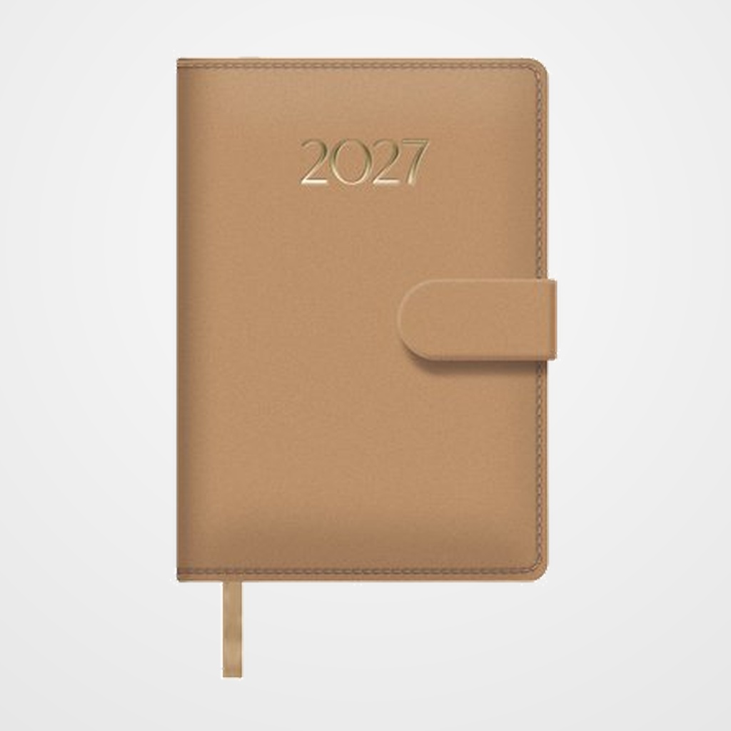 AGENDA ANUAL (2027) DOHE PRETTY COSIDA tapa EXTRA POLIPIEL con BROCHE 125x180 D/P BEIGE