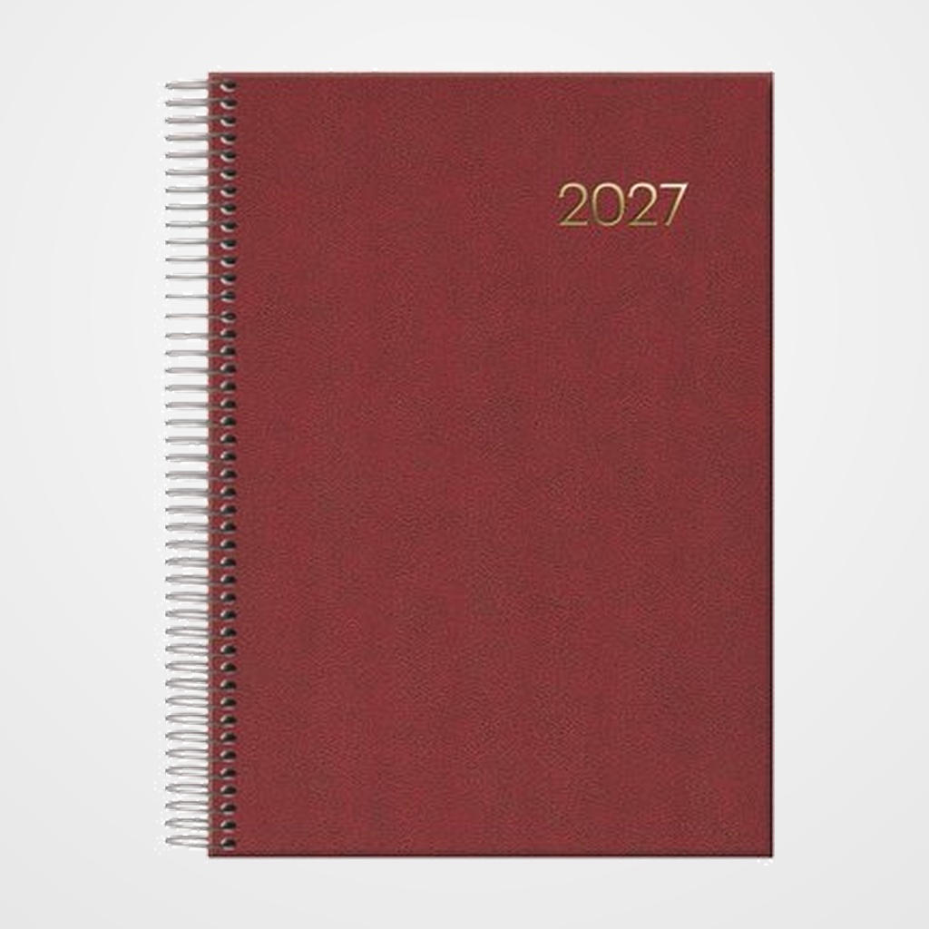 AGENDA ANUAL (2027) DOHE SEGOVIA ESPIRAL tapa EXTRA 140x200 D/P BURDEOS