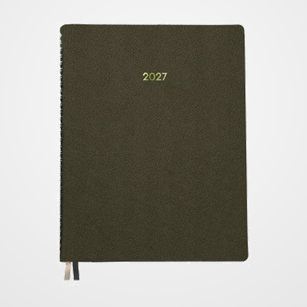 AGENDA ANUAL (2027) DOHE ZENITH WIRE-O tapa FLEXIBLE POLIPIEL 150x210 S/V MARRON