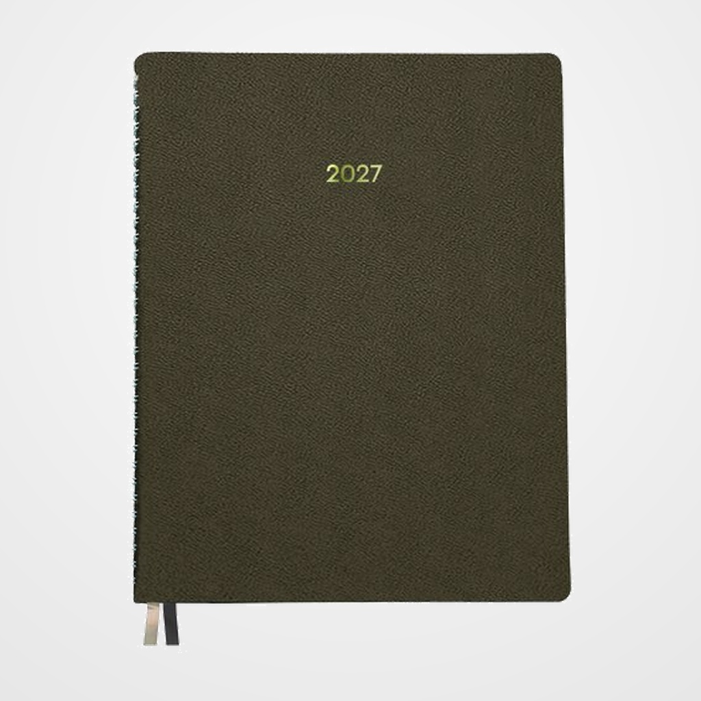AGENDA ANUAL (2027) DOHE ZENITH WIRE-O tapa FLEXIBLE POLIPIEL 210x280 S/V MARRON