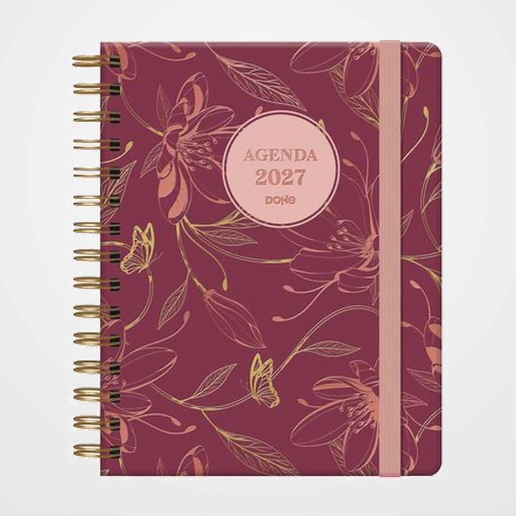 AGENDA ANUAL (2027) EDEN WIRE-O tapa EXTRA 160x210 D/P BURDEOS