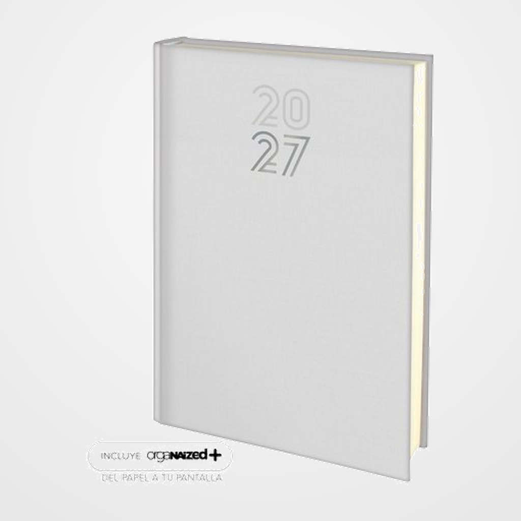 AGENDA ANUAL (2027) EDEUSTO APRICA COSIDA tapa ACOLCHADA E11 170x240 D/P PLATA (D29)