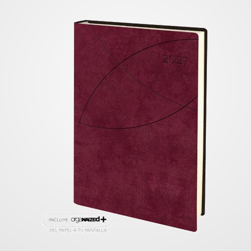 AGENDA ANUAL (2027) EDEUSTO FAVIGNANA COSIDA tapa FLEXIBLE E11 170x240 D/P BURDEOS (D50)