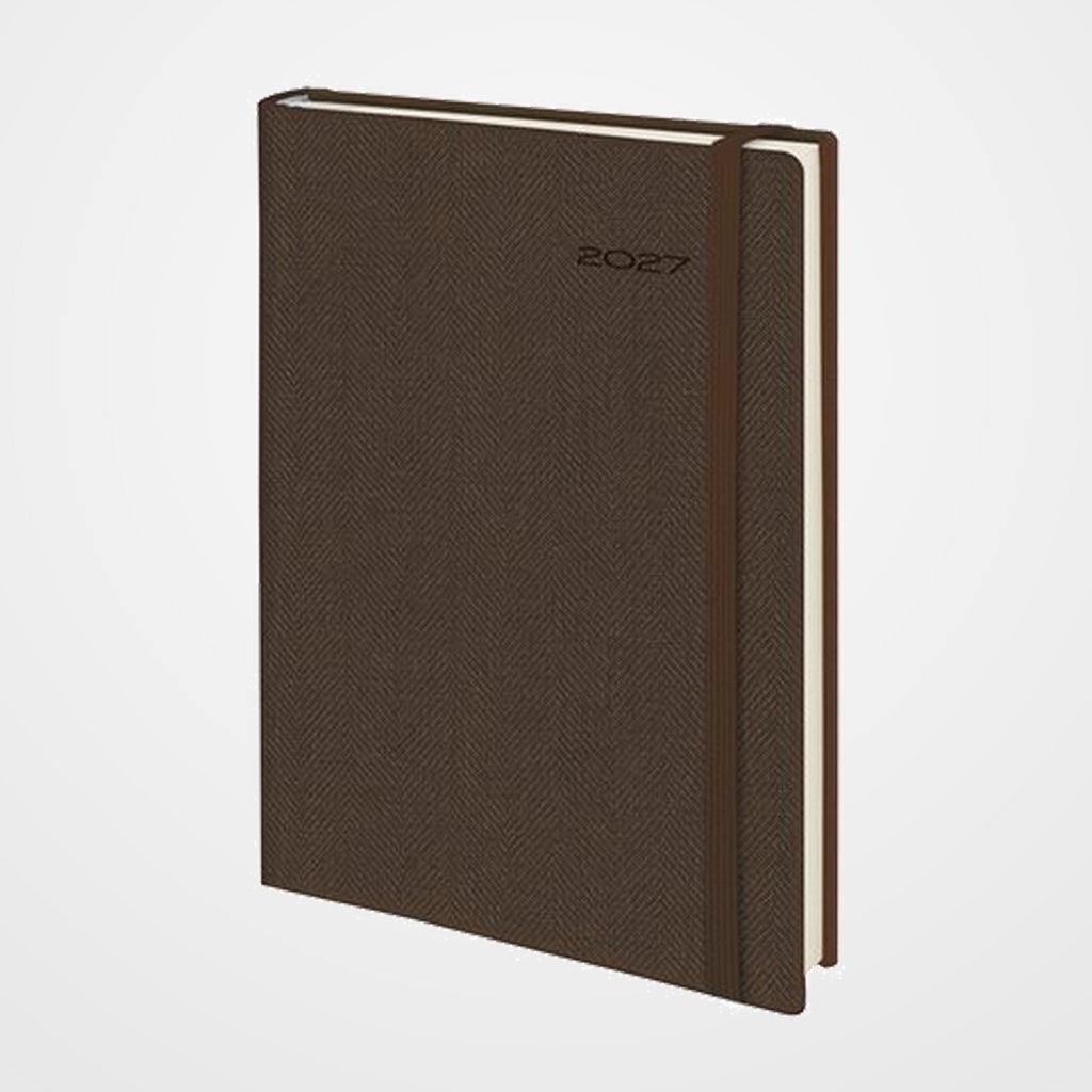 AGENDA ANUAL (2027) EDEUSTO FIESOLE FLEX COSIDA tapa FLEXIBLE con GOMA E08 145x205 D/P MARRON (384)