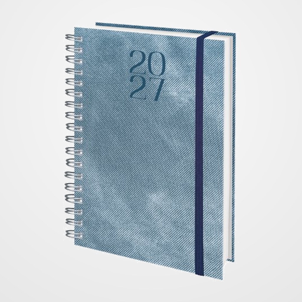 AGENDA ANUAL (2027) EDEUSTO LOVERE WIRE-O tapa DURA con GOMA D13 166x240 D/P AZUL (B40)