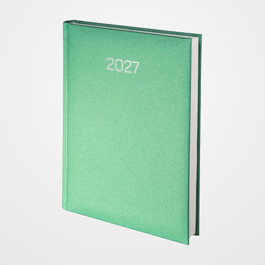 AGENDA ANUAL (2027) EDEUSTO PREMIUM COSIDA tapa ACOLCHADA D07 145x205 D/P VERDE METAL (607)