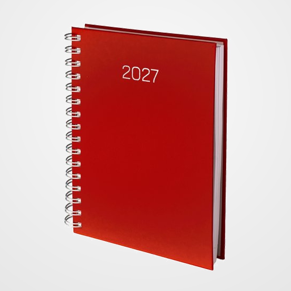AGENDA ANUAL (2027) EDEUSTO PREMIUM WIRE-O tapa DURA D08 141x205 D/P ROJO (C21)