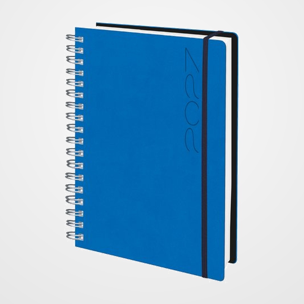 AGENDA ANUAL (2027) EDEUSTO TUCSON FLEX WIRE-O tapa FLEXIBLE con GOMA D13 166x240 D/P AZUL (914)