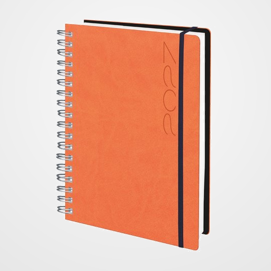 AGENDA ANUAL (2027) EDEUSTO TUCSON FLEX WIRE-O tapa FLEXIBLE con GOMA D13 166x240 D/P NARANJA (452)