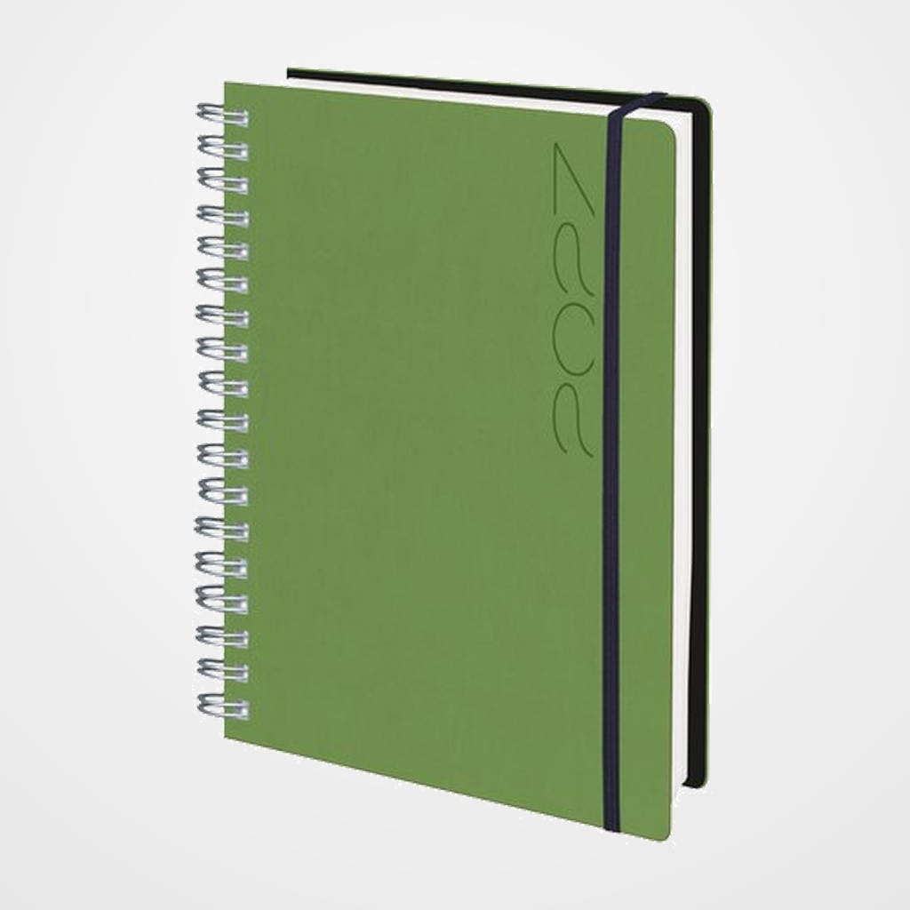 AGENDA ANUAL (2027) EDEUSTO TUCSON FLEX WIRE-O tapa FLEXIBLE con GOMA D13 166x240 D/P VERDE (927)