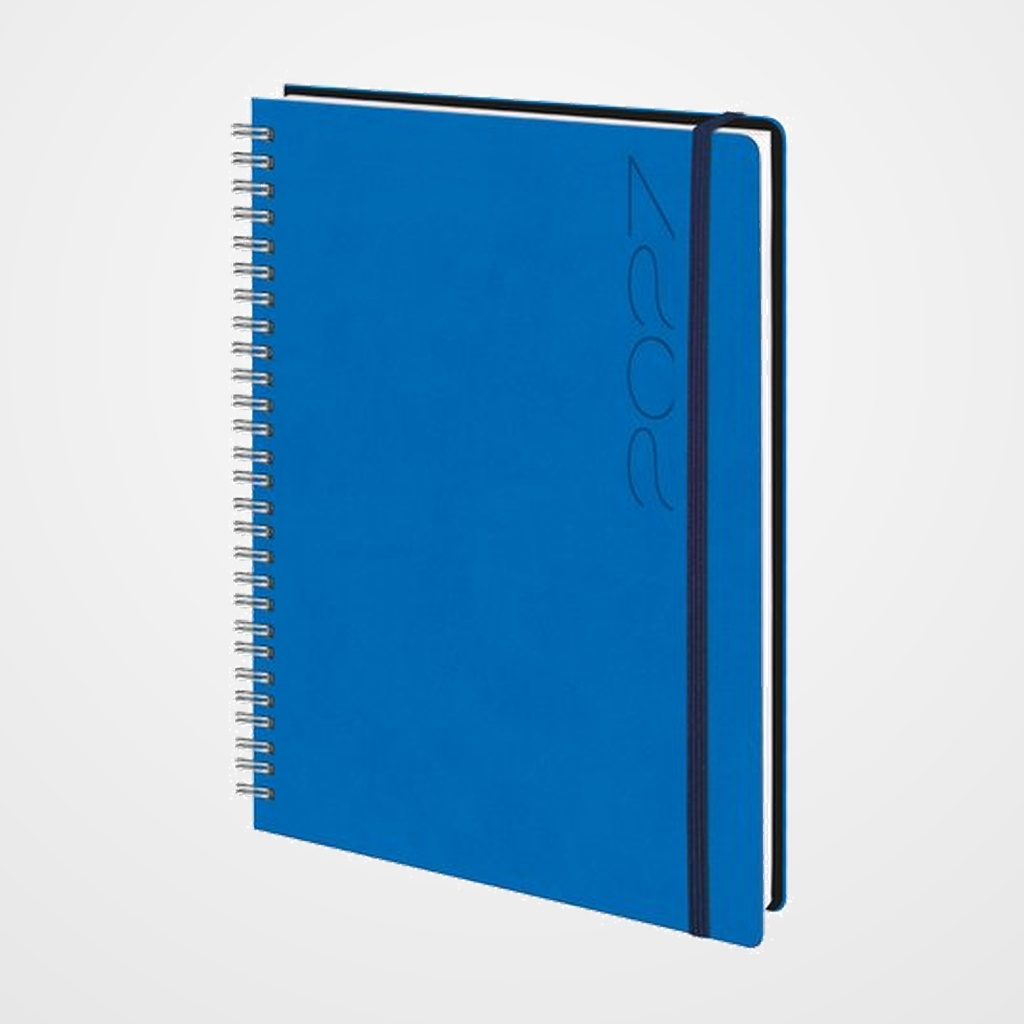 AGENDA ANUAL (2027) EDEUSTO TUCSON FLEX WIRE-O tapa FLEXIBLE con GOMA E13 166x240 S/V AZUL (914)