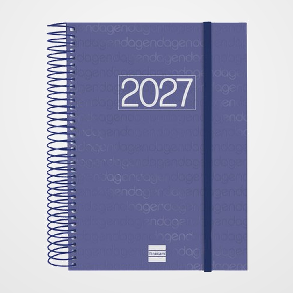 AGENDA ANUAL (2027) EUSKERA FINOCAM ESPIRAL BASIC YEAR ESPIRAL tapa PP con GOMA E10 155x212 D/P AZUL