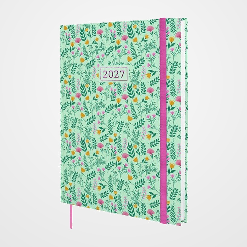 AGENDA ANUAL (2027) FINOCAM DYNAMIC BERLIN COSIDA tapa ACOLCHADA con GOMA Y12 210x270 S/V TRIGO