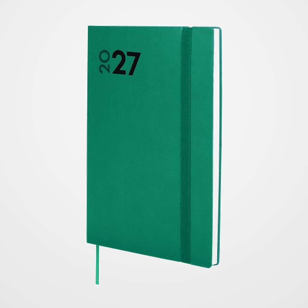 AGENDA ANUAL (2027) FINOCAM DYNAMIC MARA COSIDA tapa FLEXIBLE con GOMA Y10 140x204 S/V APAIS. TURQUESA