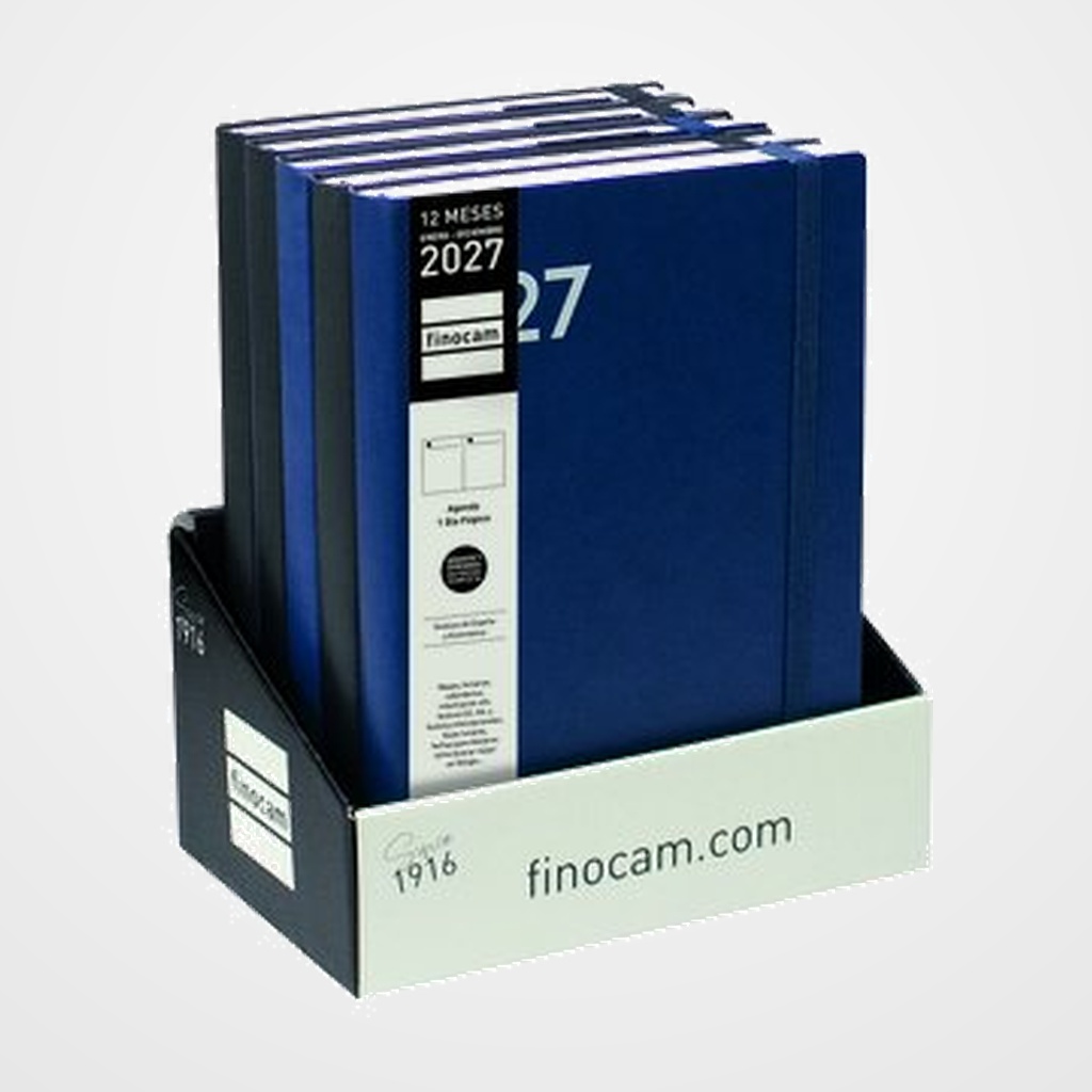 AGENDA ANUAL (2027) FINOCAM DYNAMIC MARA COSIDA tapa FLEXIBLE con GOMA Y11 165x240 D/P SURTIDO EXPOSITOR DE 5
